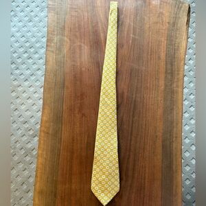 FERRAGAMO - Yellow Patterned Men's Tie